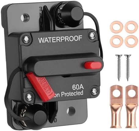 60A Marine Circuit Breaker 12V-48V Manual Reset for Trolling Motor by Unknown