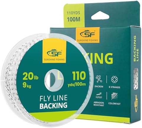 SF Fly Line Backing for Fly Fishing Braided 20/30LB Polyester Trout Salmon by SUNSHINEFISHING