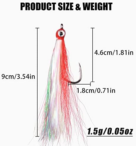 Streamer Fly Fishing Flies - 6pcs Clouser Minnow Fishing Flies Fly Fishing Lures for Flounder Salmon Trout Sea Bass Steelhead Freshwater Saltwater Fishing Teaser Hook Lures - Image 3