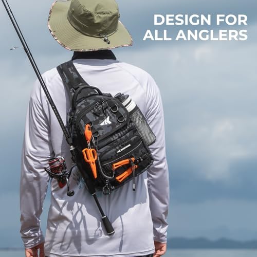 KastKing BaitSpace Fishing Sling Bag, Fishing Backpack with Rod Holder - Image 2