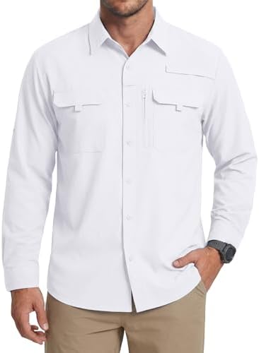 WULFUL Men's Sun Protection Fishing Shirts UPF 50+ Lightweight Quick Dry Cooling Long Sleeve Shirts for Work Hiking Safari by WULFUL