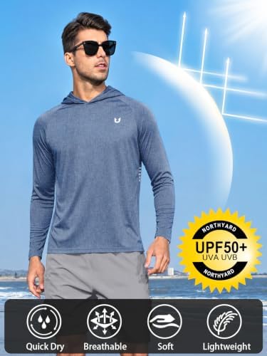 NORTHYARD Men's Sun Hoodie Long Sleeve Fishing Shirts UPF 50+ Rash Guard - Image 3