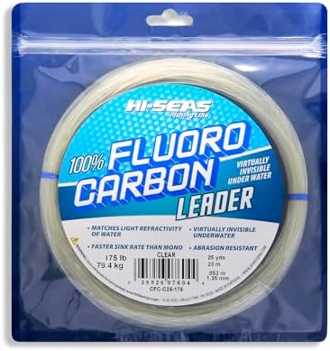 HI-SEAS 100% FLUOROCARBON Fishing LINE Leader - Clear Invisible Leader UNDETECTABLE to Fish, Fast Sinking 6LB-400LB - Image 2