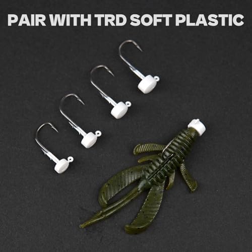 Ned Rig Jig Heads, 20/40 Pack Finesse Mushroom Jig Hooks for Bass Fishing - Image 2