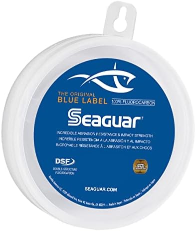 Seaguar Blue Label Fishing Leader Line for Saltwater, 100% Fluorocarbon, Clear, Multiple Sizes by Seaguar
