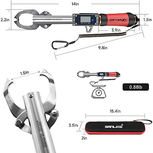 SANLIKE 55LB Digital Fish Gripper Stainless Steel Waterproof Fishing Scale - Image 6