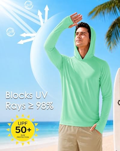 Boladeci Men's UPF 50+ Sun Protection Lightweight Hoodie Shirts Long Sleeve Fishing Shirt SPF UV Hiking Swim - Image 3