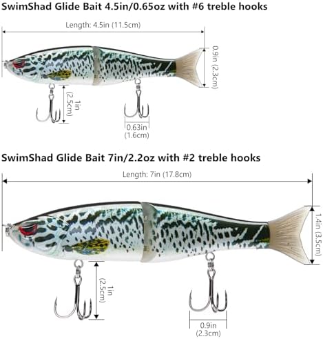 Bassdash SwimShad Glide Baits Jointed Swimbait Bass Pike Salmon Trout Muskie Fishing Lure - Image 2