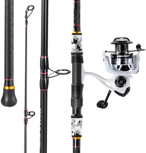 Sougayilang Surf Fishing Rod and Reel Combo, 4 Piece MH/H Saltwater Fishing Combo with 5000 Size Spinning Reel(12'/15') by Sougayilang