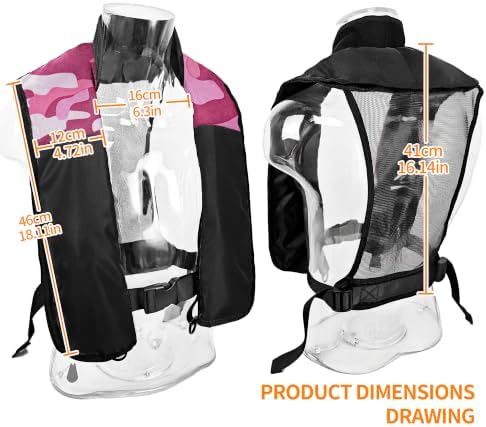 Automatic Inflatable Life Jacket,Preserver PFD for Adults,Life Vest for Adult,Supports Weight up to 330 pounds - Image 2