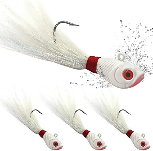 Bucktail-Jigs-Saltwater-Hair-Jigs-Head -Fishing-Lures-Assorted Kit by XFISHMAN