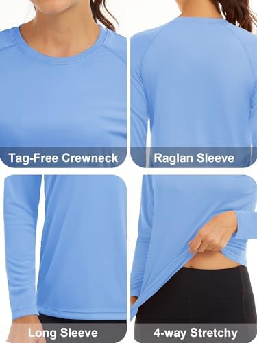 MAGCOMSEN Women's Long Sleeve Shirts UPF 50+ Sun Protection Shirts for Hiking Fishing Workout Rash Guard - Image 4