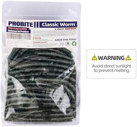 Soft Fishing Worm 100PCS, 3/4/5/6" Mega Value Pack Senko Style Soft Lures for Bass, Plastic Worm Stick Baits, Multicolor, Cost-Effective Fishing Gift - Image 5