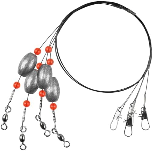AGOOL Carolina Rig Catfish Rigs Saltwater Bottom Surf Fishing Rigs with Fishing Wire Leader Egg Sinkers Flounder Rigs Fishing Ready Rigs for Flounder Striped Bass Grouper Drum Redfish Fishing by AGOOL