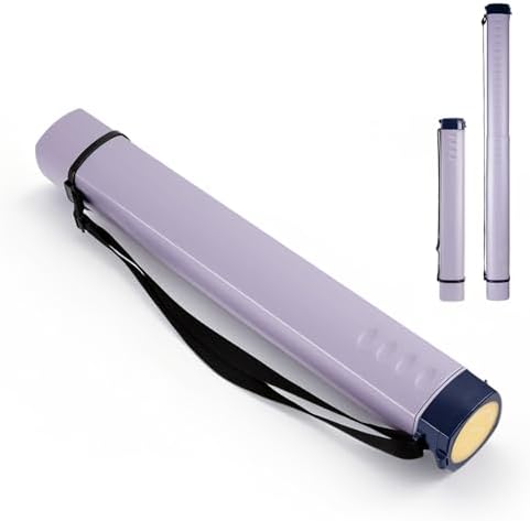 DEWEL Adjustable Poster Tube 24.5"-42", Expandable Drawing Tube with Strap by DEWEL