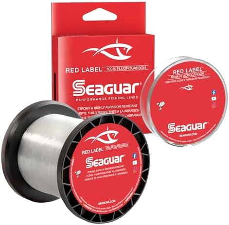 Seaguar Red Label Fishing Line for Power Baits & Heavy-Duty Applications, Freshwater, 100% Fluorocarbon, Clear, Multiple Sizes by Seaguar