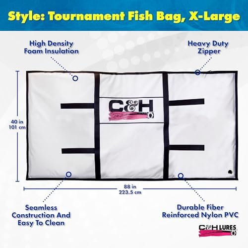 C&H Lures Fish Bag - Durable Fish Cooler, 40 in x 88 in, X-Large, White - Image 6