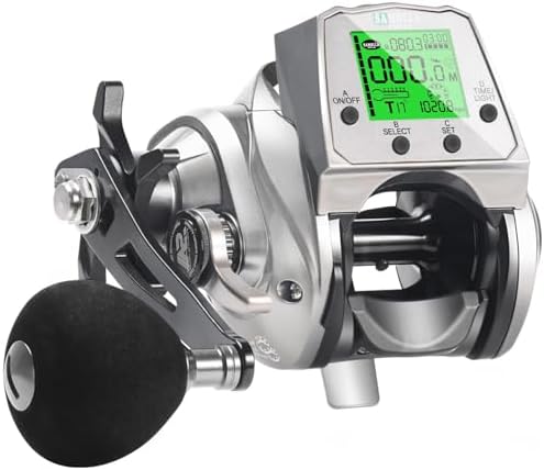 Line Counter Digital Baitcasting Fishing Reel with LCD Display Ultralight Baitcaster Reel, 22-35 Lb Max Drag, 6.3:1/7.2:1 Gear Ratio, Left/Right Hand, for Freshwater & Saltwater by SAMOLLAFishing