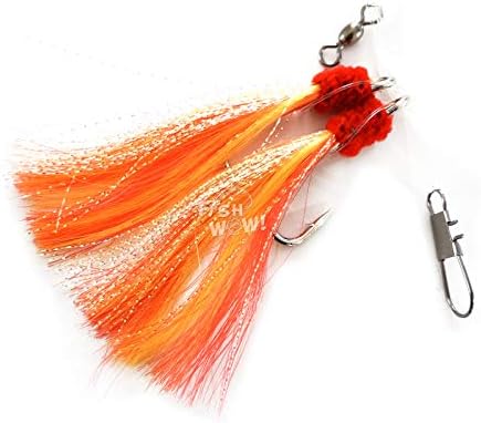 5 Packs 5/0 Shrimp Flying rig with red Yellow Shiny Krystal Flash - Image 6