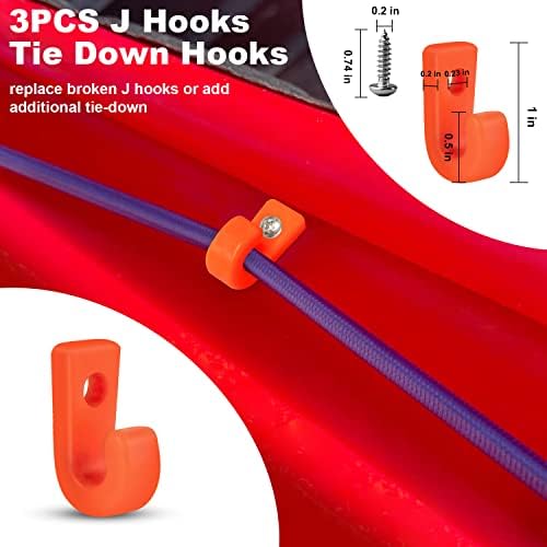 Kayak Deck Rigging Kit, Orange, 1/4" 9.8' Bungee Cord, - Image 4
