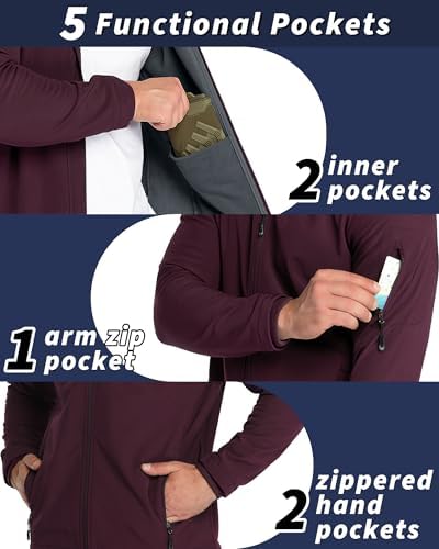 33,000ft Men's Hooded Fleece Lined Rain Shell Jacket Waterproof Lightweight - Image 2