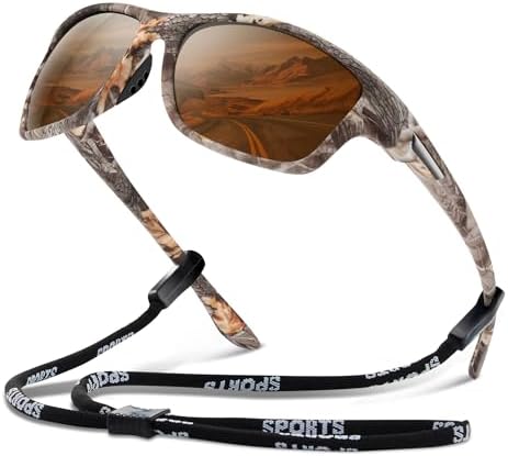 suoso Polarized Sports Sunglasses for Men: UV400 Protection Glasses Wrap Around Goggles for Driving Fishing by suoso