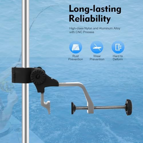Portable Transducer Bracket Fish Finder Mount,Aluminum Alloy Fishfinder Transducer Bracket,360° Adjustable Rotatable Fish Finder Mount for Boat,Canoe,Kayak - Image 4
