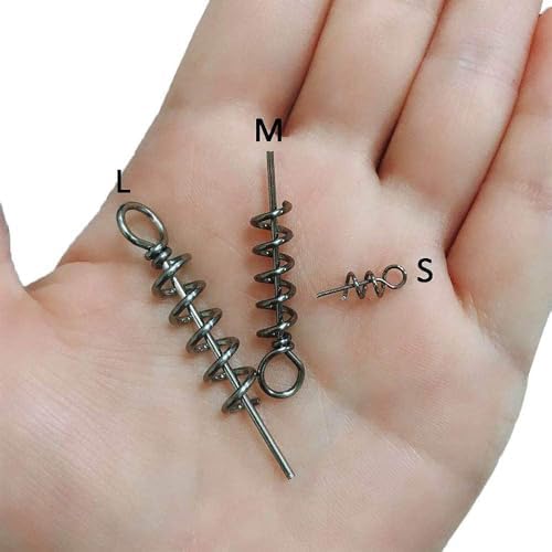 Soft Lure Bait Spring Twist Lock,100pcs Fishing Crank Hook Centering Pin Soft Lure Bait Worm Crank Swimbait Keeper Needle Springs Screw Lock Fixed Latch - Image 6