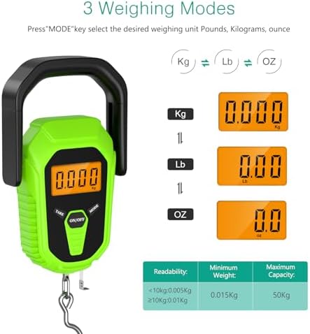 ORIA Digital Fish Scale with Lip Gripper, 110lb/50kg, Batteries Included - Image 4