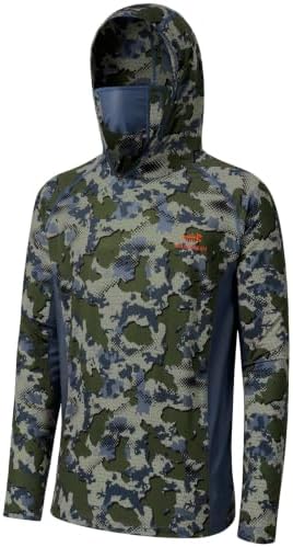 BASSDASH Men's UPF 50+ Camo Long Sleeve Hunting Fishing Hoodie Shirt by Bassdash