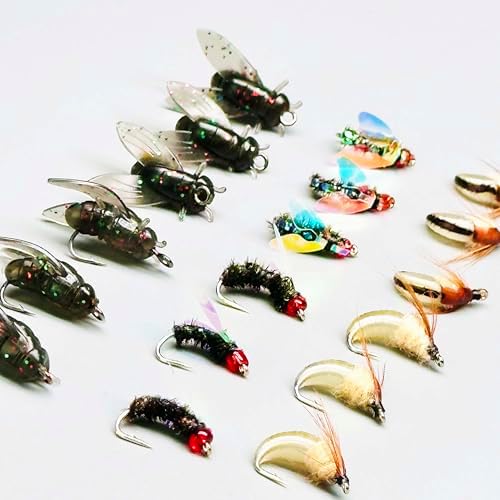 9Pc Fishing Wet Flies Bionics Worms/Midges/Moths/Flies Artificial Insect Fly Fishing Bait Salmon Trout Bass Fishing Hook Fly Fishing Lure - Image 3