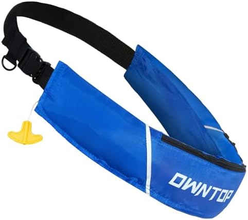 Owntop Automatic/Manual Inflatable Swim Belt Pack, Manual Convertible Swim Jacket for Adults, 24g CO2 Cylinder Included, Low Profile for Kayak, Fishing, Paddle Sports by Owntop