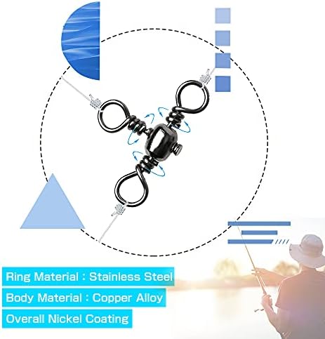 AMYSPORTS Stainless 3way Swivel Fishing crossline swivels 3 Way rigs Saltwater Freshwater Drifting trolling Fishing Tackle Connector for Spoons Minnow baits - Image 5