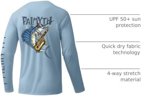 Palmyth Fishing Shirts for Men Long Sleeve UPF 50+ T Shirt Sun Protection - Image 4