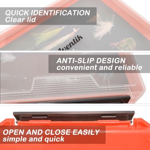 Aventik Fishing Tackle Box Slit Foam Case Jig Box Head Hooks Spinners Spoons Storage Tackle Tray (Orange-3501lure box) - Image 5