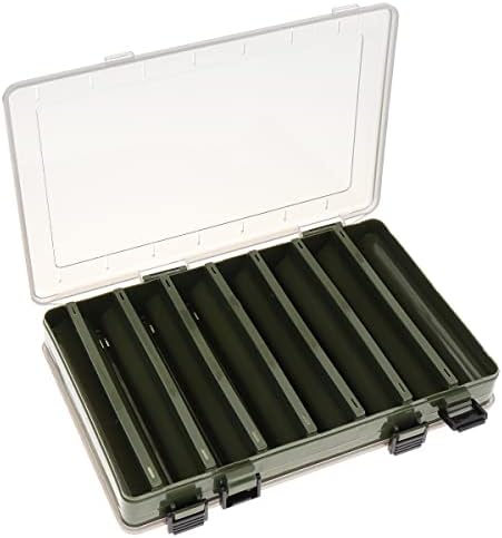 Double Sided 14 Compartments Fishing Tackle Boxes Fishing Lure Box Organizer, Fishing Bait Tackle Storage Case, Container Box for Jewelry Beads Earring Hook (Green) by Unknown