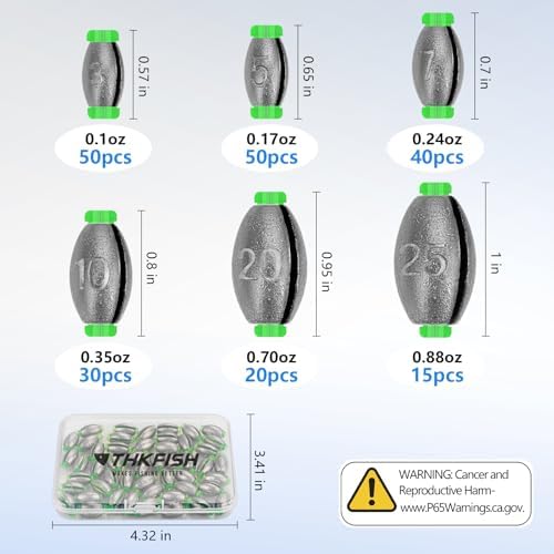 THKFISH Egg Fishing Sinkers Weights, Removable Rubber Core Fishing Weights Twist-Lock Sinker,Bass Weights Sinker Tackle Saltwater Casting Fishing Sinkers Set Oval Freshwater,1/8-1OZ - Image 5