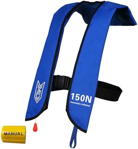 Inflatable Life-Jacket for Adults| Life-Vest with Automatic/Manual Multifunctional Inflation-PFD| Lightweight & Compact Supports up to 300lbs for Kayaking Fishing Boating by Unknown