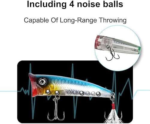 Popper Fishing Lures Topwater Hard Baits Swimbait with Treble Hook - Image 5
