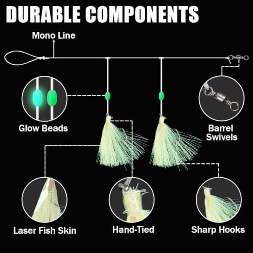 Shaddock Fishing Bait Rigs Saltwater with Sharp Hooks for Flounder Halibut - Image 2
