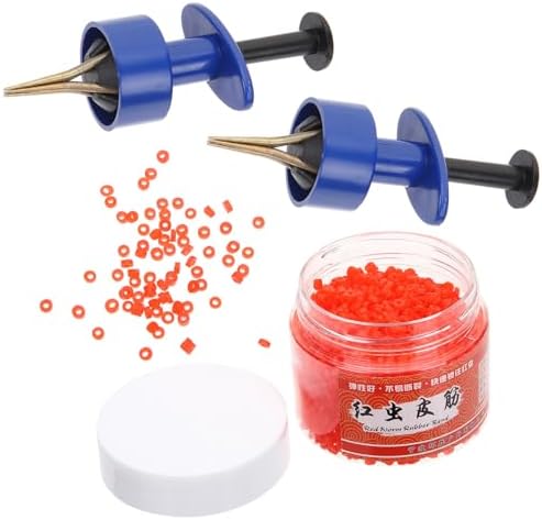 BESPORTBLE Bloodworms Bait Bander Tool: Fishing Clips with 3000 Rubber Bands - Live Worms Holder Tackle Kit, Quick Carp Bites Elasticn for Men by BESPORTBLE
