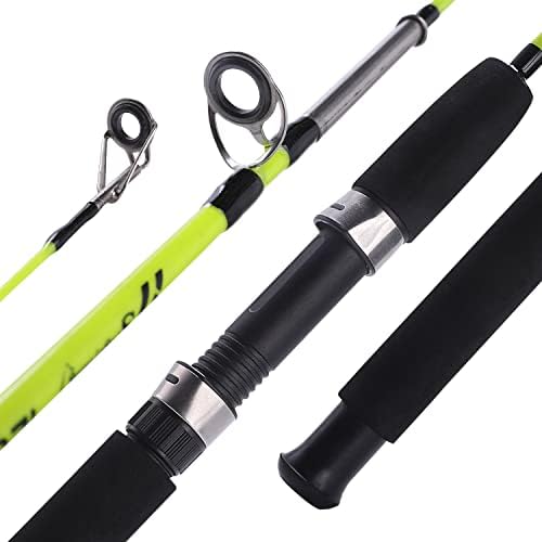 Sougayilang Fishing Rod, 2-Piece Composite Graphite & Glass Blanks Saltwater Trolling Rod Offshore Surf Fishing Pole with Stainless Steel Line Guides for Catfish, Salmon Glass Fiber Spinning Rod - Image 2