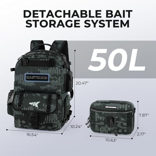 KastKing BaitSpace 50L Fishing Backpack with 4 Tackle Boxes, 2 Rod Holders - Image 3