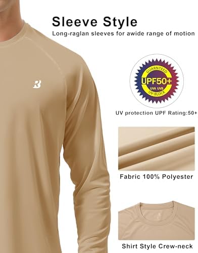 Roadbox Men's UPF 50+ UV Sun Protection Shirts, Long Sleeve Swim Rash Guard - Image 4