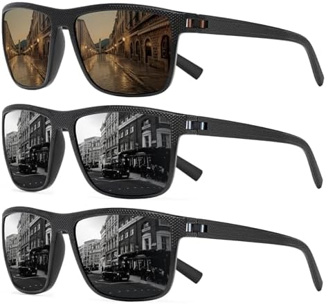 Square Polarized Sunglasses for Men and Women Lightweight Frame Sun Glasses with UV Protection by TURBOPEP