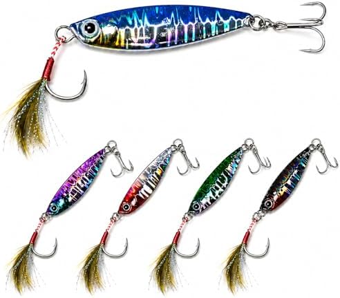 5PCS Metal Jig Fishing Lures with Box, 0.53oz for Bass & Trout by Unknown