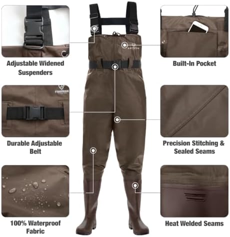 FISHINGSIR Waders for Men Waterproof Women Fishing Chest Wader with Boots - Image 3