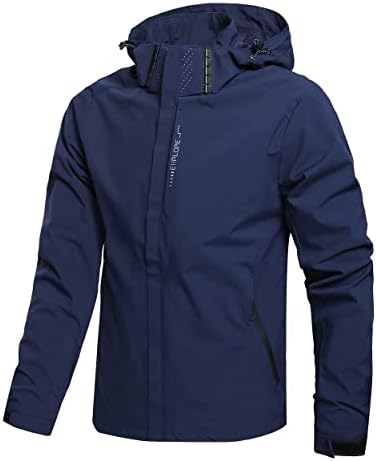 Men's Lightweight Waterproof Rain Jacket,Shell Hooded Outdoor Raincoat Hiking Windbreake jacket by Hikevitang