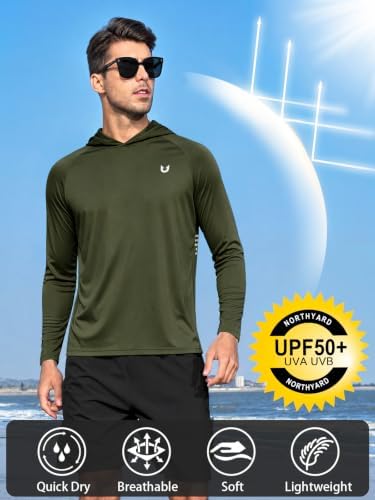 NORTHYARD Men's Sun Hoodie Long Sleeve Fishing Shirts UPF 50+ Rash Guard - Image 3