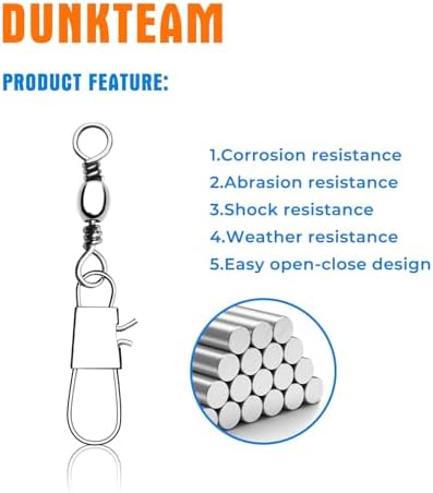 100 PCS Fishing Swivels Snap,Stainless Steel Swivel Fishing Line Connector,Interlock Fishing Hooks Clip,Barrel Snap Swivels for Freshwater and Saltwater Fishing - Image 5